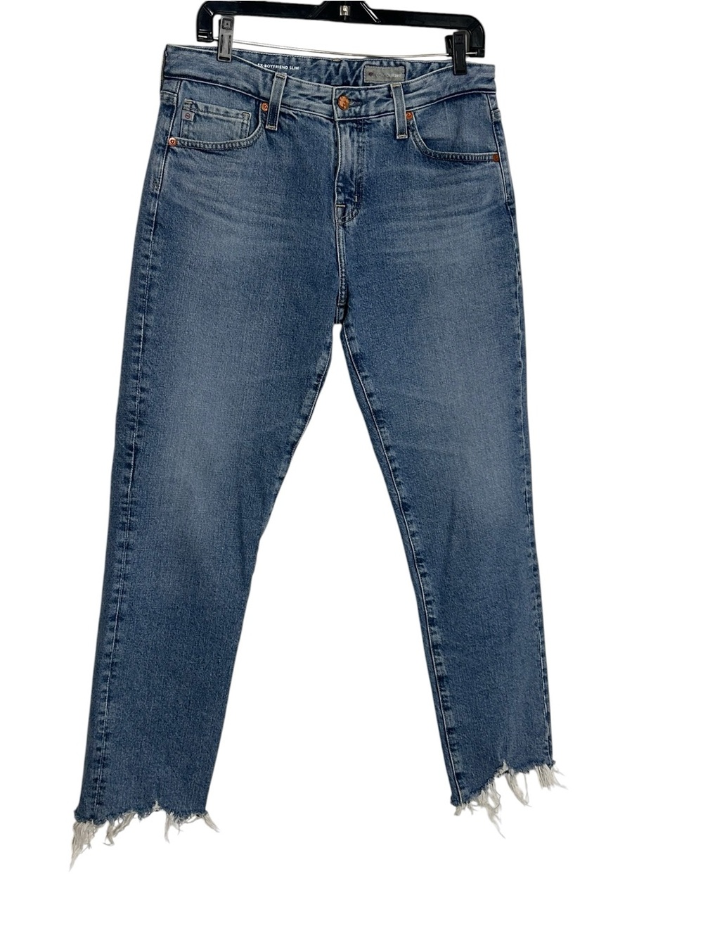 AG Adriano Goldschmied Ex-Boyfriend Slim Contour360 Jeans 28R Raw Hem Light Wash